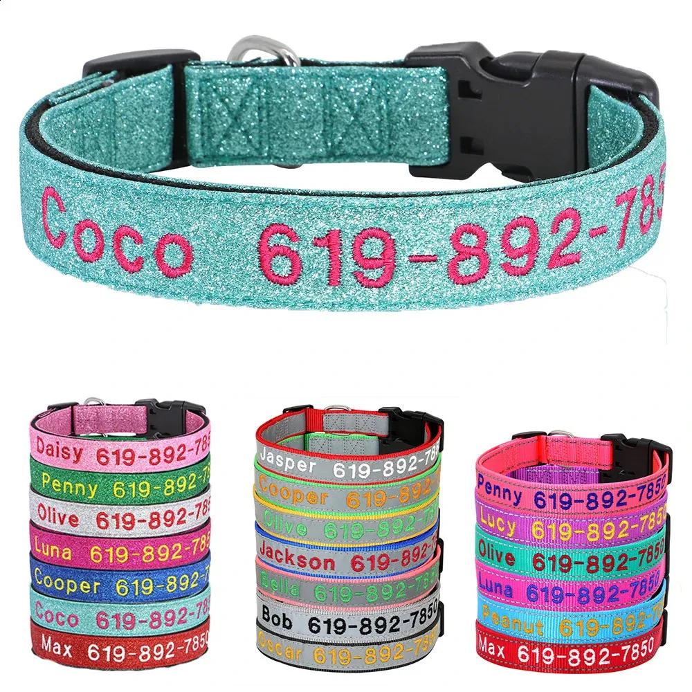 Reflective Dog Collars With Name Plates Reflective Martingale Dog