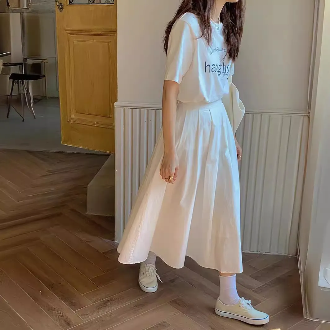 Save Big on Bulk Pleated Skirt Japanese Black High Waisted Pleated Skirt  Japanese Style Midi Skirt For Women, Solid Color Schoolgirl Style Saia,