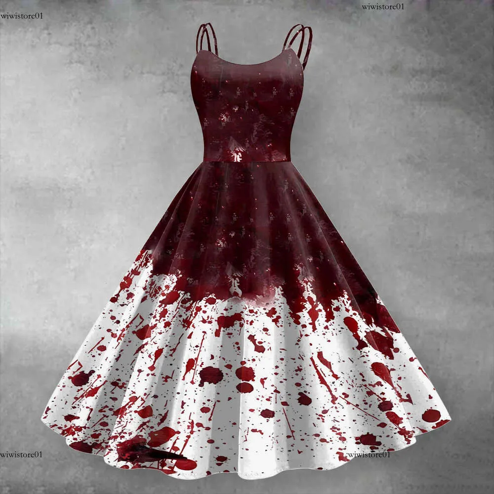 Women Halloween Dress Retro Bloody Printed Suspender Strappy Casual Witch  Costume from Dhgate Other Festive & Party Supplies