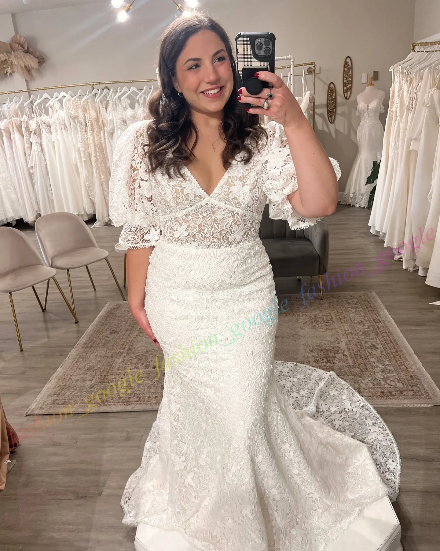 Romantic Lace Wedding Dress Puff Cap Sleeves,... From Fashion_google,  $185.46 | DHgate.Com