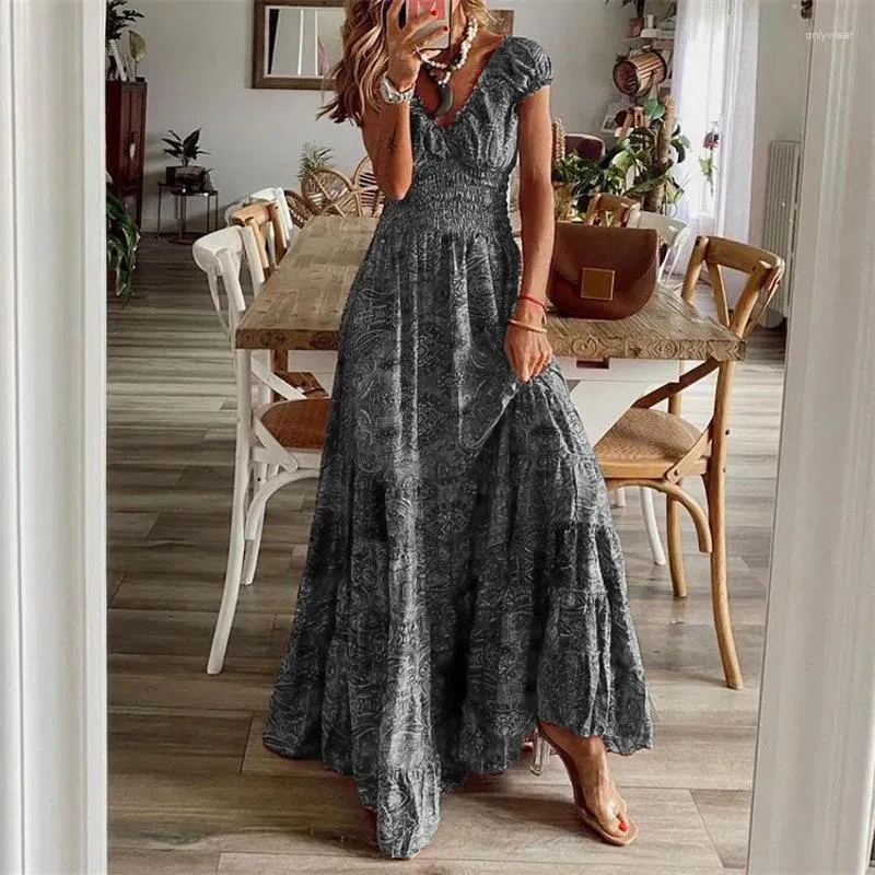 Bohemian Floral Maxi Dress: Summer Long & Elegant V-Neck Robe. Best Seller!  from Dhgate Basic & Casual Dresses