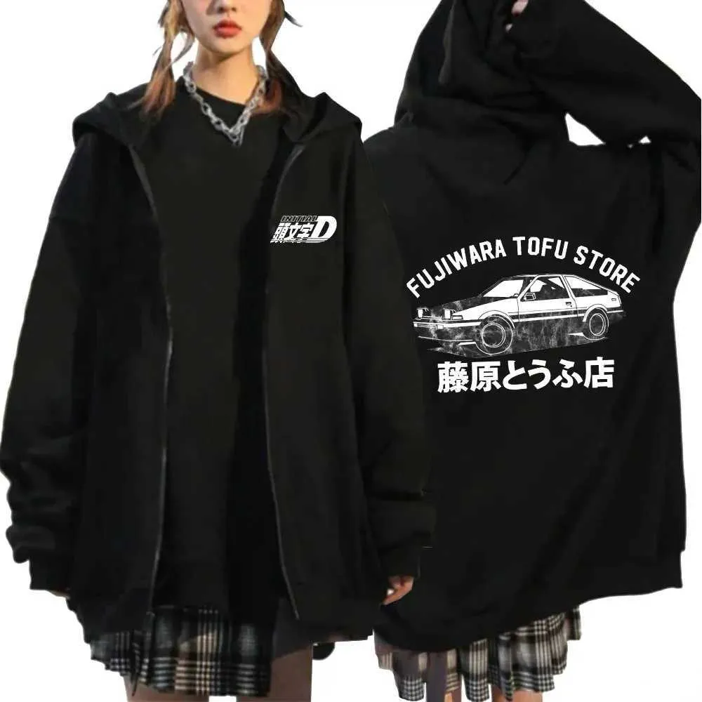 Initial D Zipper Hoodie, Mens Casual Vintage Style | DHgate