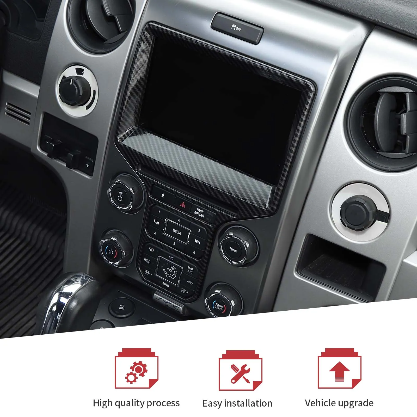 Tapis De Tableau De Bord Pour Ford F-150 / Série F 2009-2014 - Protection Anti-UV Et Antidérapante - Noir - 4