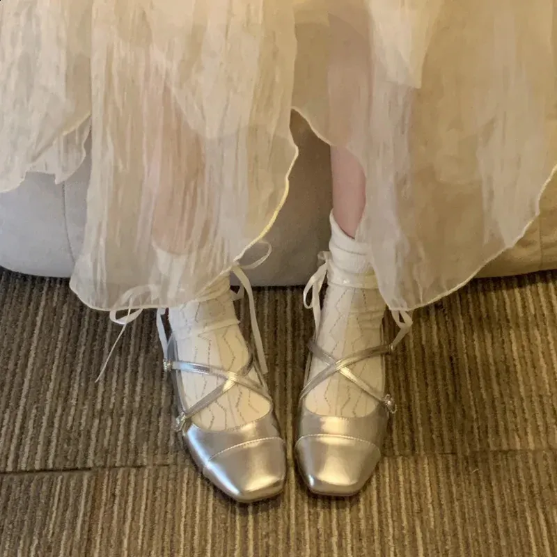 Silver Ballet Elegant Silver ballet footwear for Women - Square...