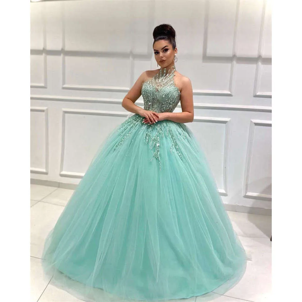mint green bridal dresses Long Halter Neckline Mint Bridesmaid Dresses