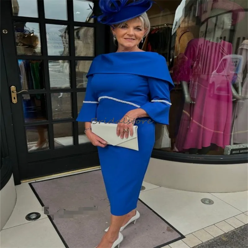 Elegant Royal Blue Gown for Wedding with Sleeves - Customizable Wedding Guest Evening Gown for Dinner Club - Vestidos de noche 2025 Elegant Royal Blue Gown for Wedding with Sleeves - Customizable Wedding Guest Evening Gown for Dinner Club - Vestidos de noche 2025