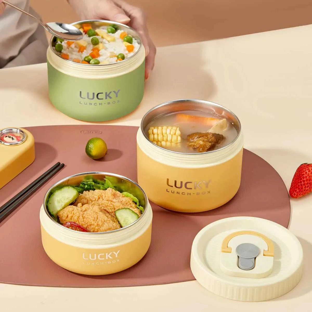 Kids' Insulated Lunch Box - Portable Stainless Steel Bento Box ...