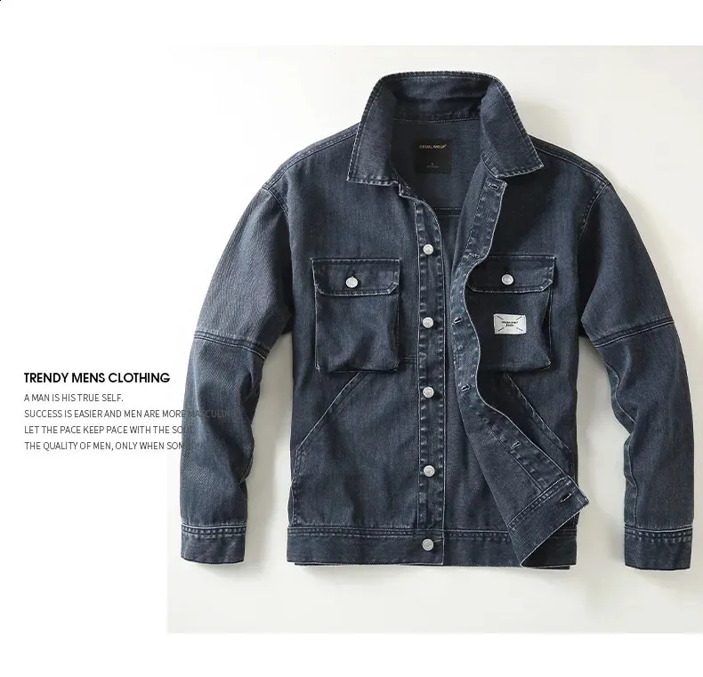 thumbnail image 2 of HAOLEI Denim Jacket Men UK Sale Clearance Western Style Outerwear Long Sleeve Casual Wear Loose Fit Lightweight Outdoor Top Button Down Jean Coat Classic Vintage Washed Cowboy Denim Jackets Plus Size M-5XL 2 of 14