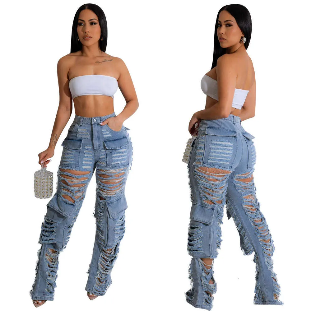 Save Big on Bulk Womens Jeans With Holes Patchwork Jeans Women: Trendy High  Waisted Denim Pants With Unique Hole Design, Fashionable Washable Water