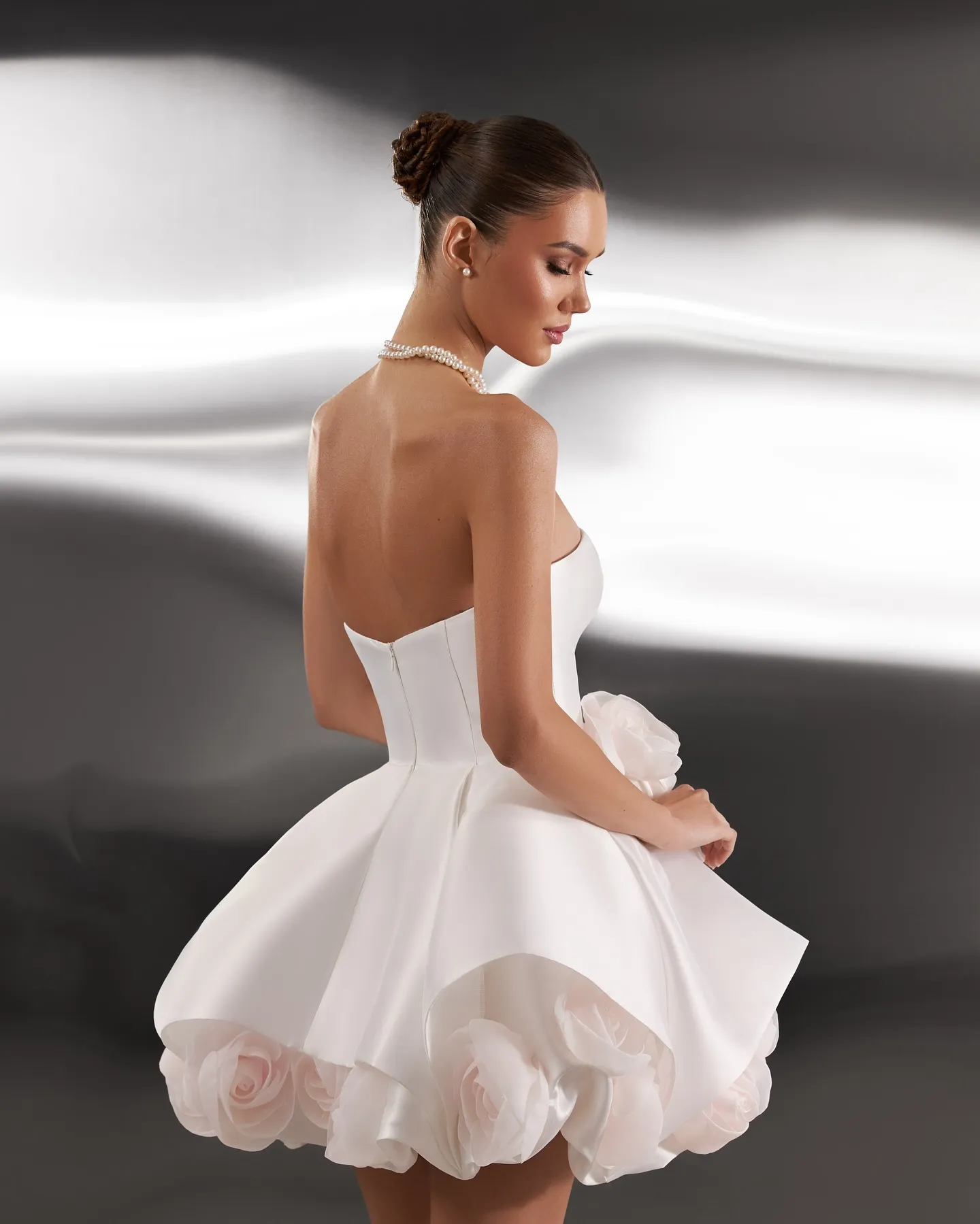 Designer Satin Short Wedding Dress, Strapless A Line... From Weddingteam,  $106.94 | DHgate.Com