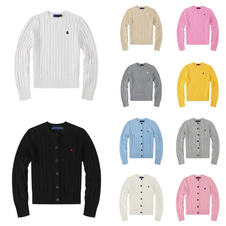 Sweaters Jumpers Designer Womens Long Sleeve Polo Pullover Buttons V Neck Horse Casual Knit Women Sweater Coat 20ss 887