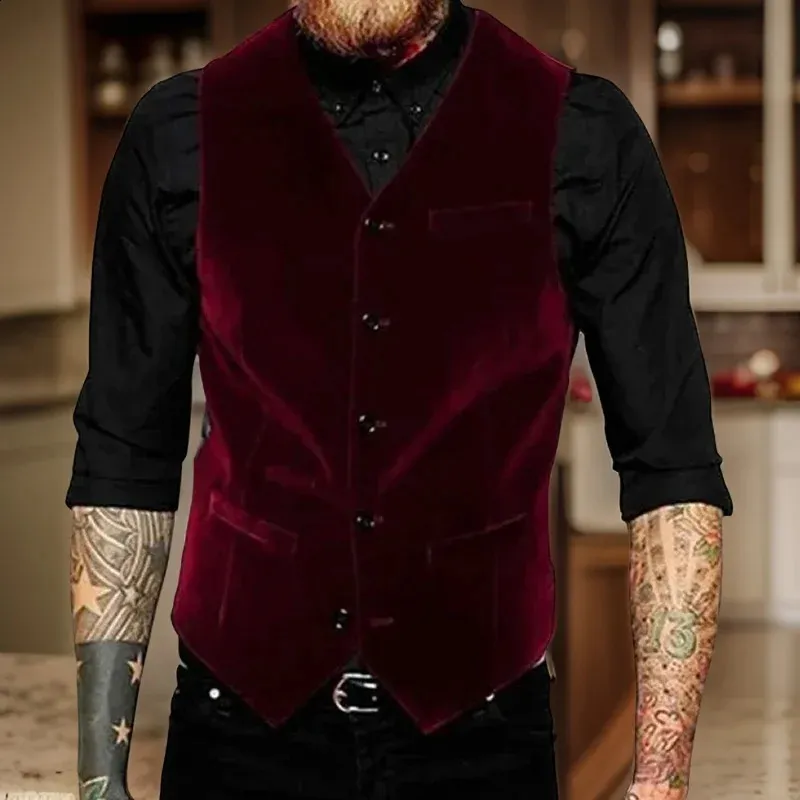burgundy dress vest Men's Basic Suit Vest in Burgundy X-Small / Burgundy