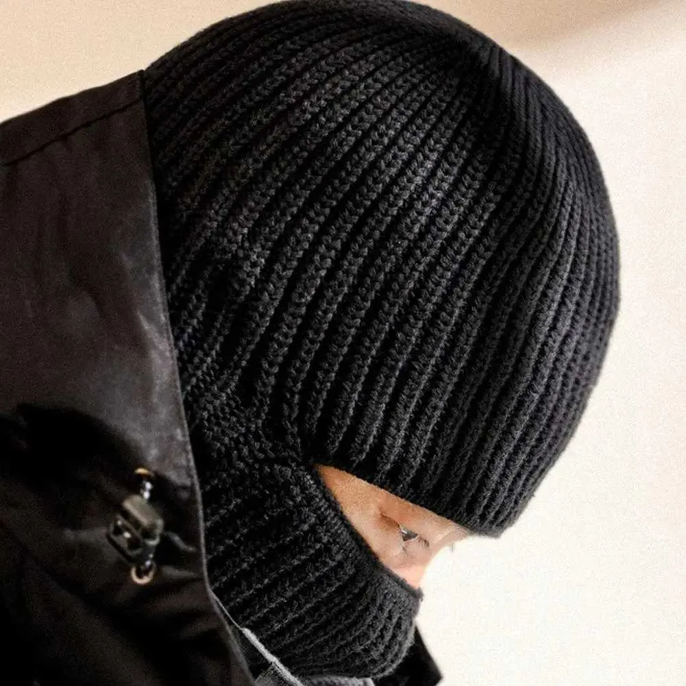 Beanie Skull Cap 2In1 Mask Beanie Men Winter Balaclava Hat  display picture 1
