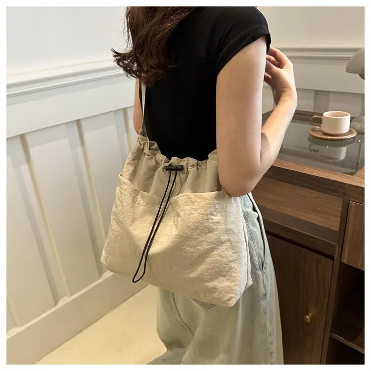 Large Capacity Drawstring Handbag: Lightweight Versatile Shoulder Bag ...