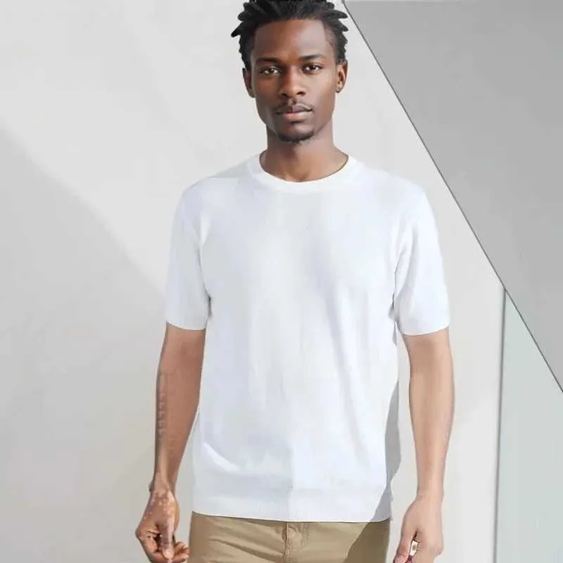 Save Big on Bulk Merino Wool T Shirt Superfine Merino Wool T Shirt Mens  Knitted O Neck Breathable Thin Cashmer Short Sleeve Tee Solid Color Knit  Tops