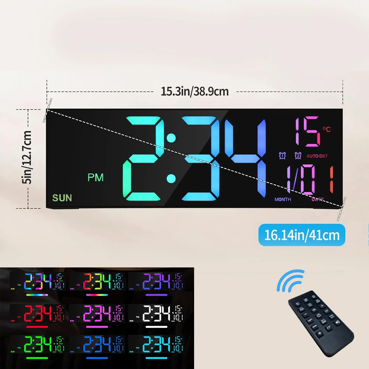 13 pollici, verde) Orologio da parete digitale a LED con telecomando, conto alla rovescia, luminosità regolabile, adatto per soggiorno, cucina | Leroy Merlin