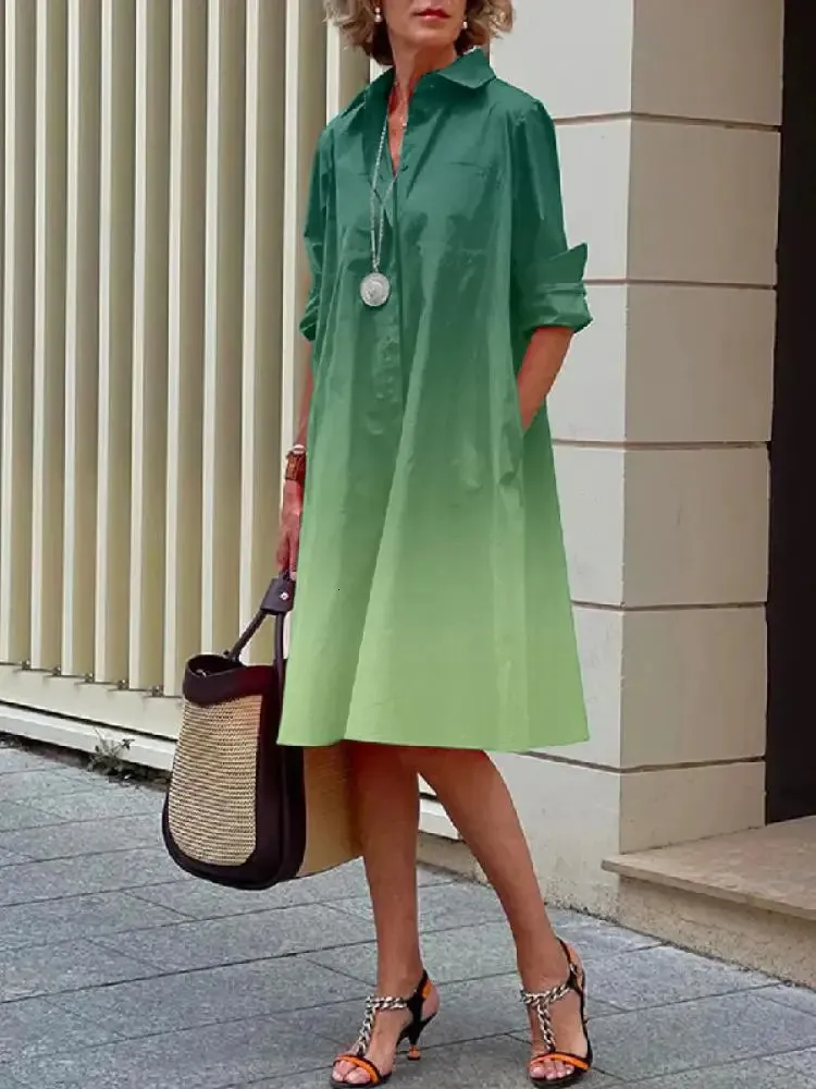 knee length dresses for ladies Sleeveless Gradient Midi Dress with Flowy Silhouette – CITRINE & CIPHER main image 0