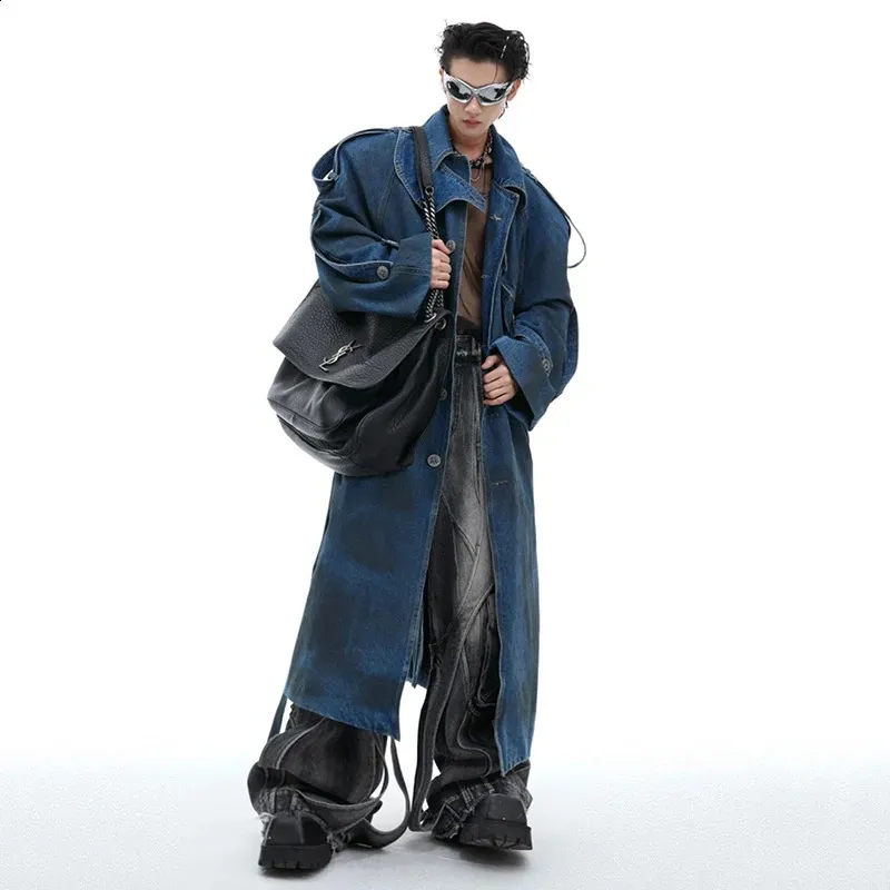 DHgate.com:Mens Denim Trench Coat - Double Layer Padded