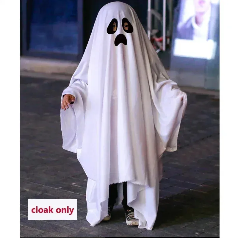 Cape Fantôme Halloween Adulte Femme - Longueur 155 Cm (avec Capuche 185 Cm) - Tissu Résistant, Respirant - Idéal Déguisement, Cosplay, Soirée - 4