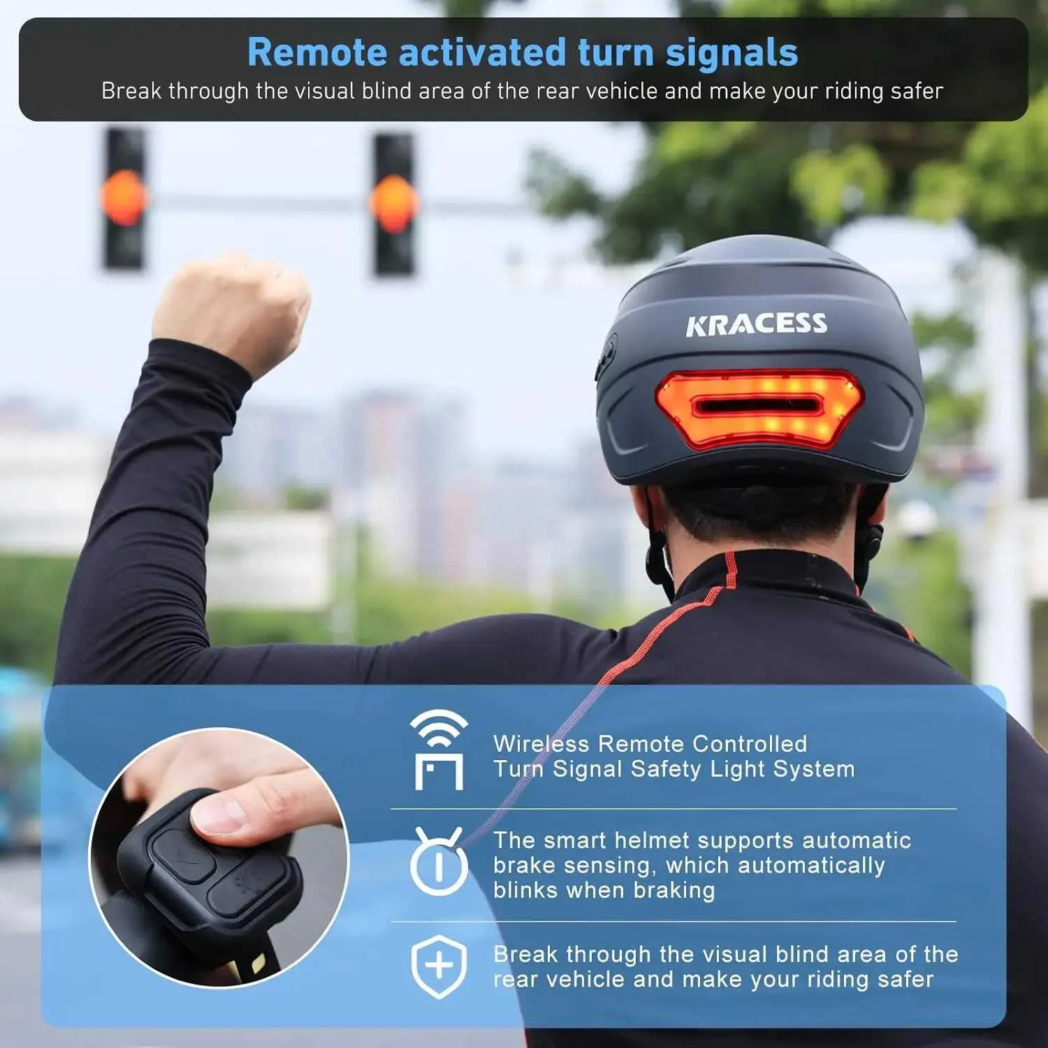 bike helmet antenna ILM with USB Rechargeable LED Front and Back Light Model E Made of quality silicone material WiFi Bluetooth Smart Helmet Unisex