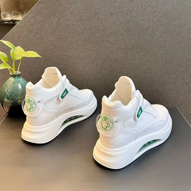DHgate.com:Mens White Air Cushioned High Top Sneakers with