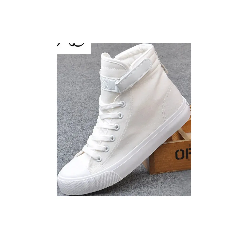 Bulk White Canvas Shoes For Women High Top Sneakers: Womens Canvas - Main Image