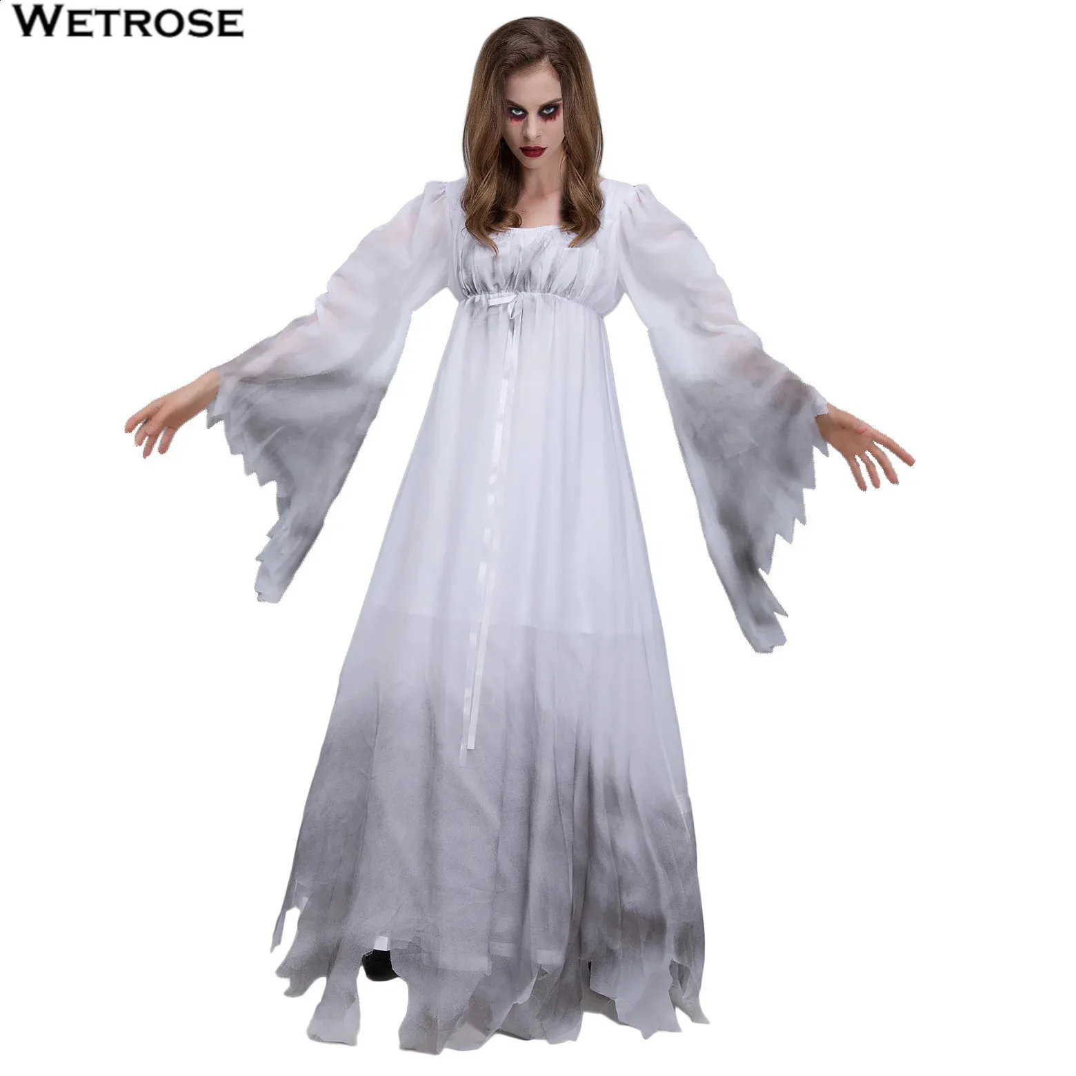 Save Big on Bulk Ghost Bride Costumes Halloween Princess Dresses, Ghost  Bride Costume Phantom Princess Dress, White Ripped Silk, Zombie Style,  Scary