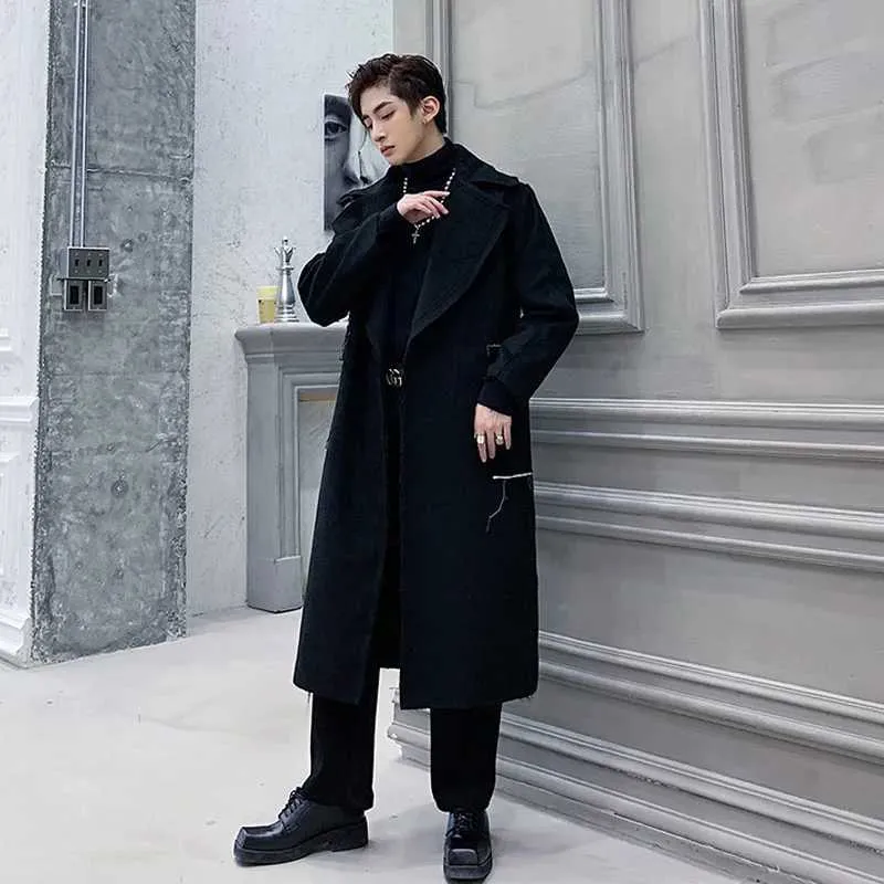 Wool Blend Oversized Wool Coat Mens Regular Fit Wool-blend Car Coat Navy  Blue Men H&M