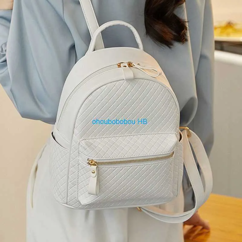 Chic Woven Backpack - Womens Small Leather Backpack