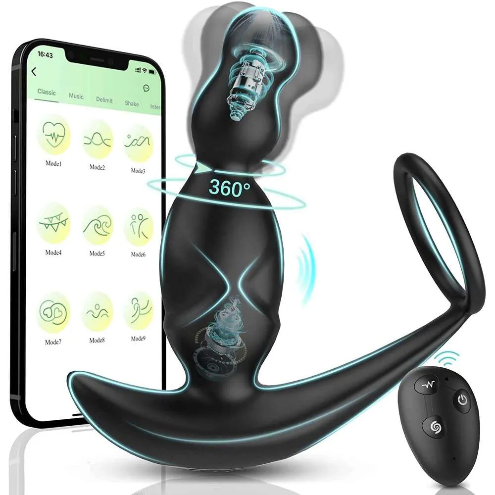 Customizable Prostate male massager with 9 Vibration Modes and 3 Speeds for  Couples' Foreplay and Bed Sex Play
