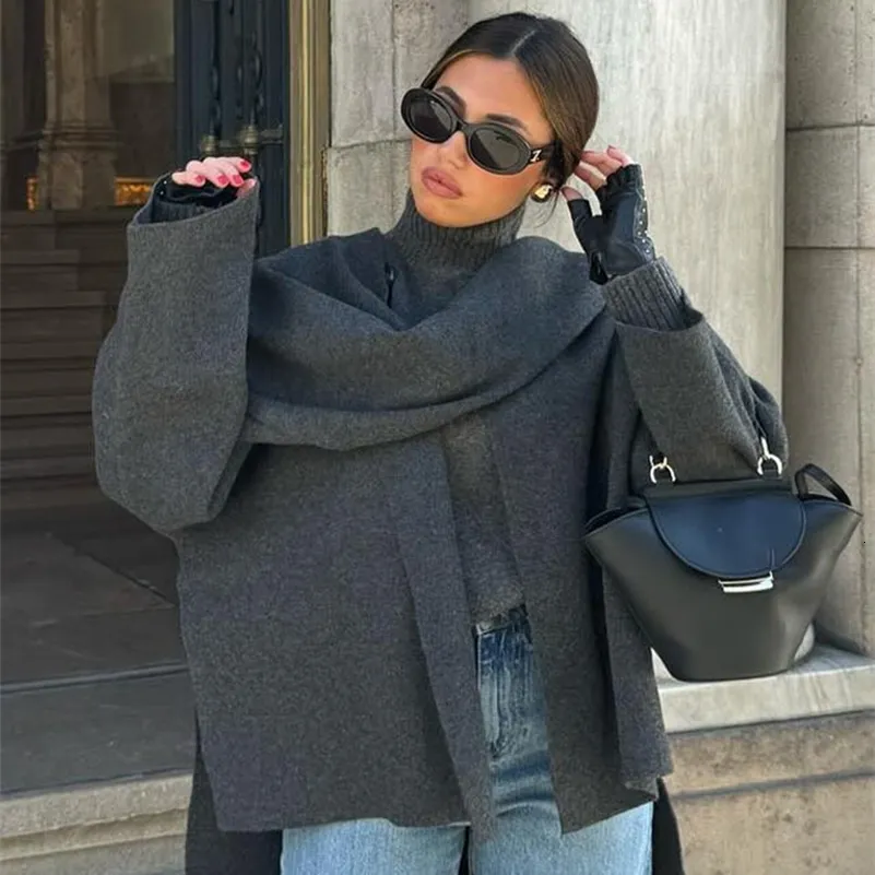 Asymmetrical Winter Coat: Womens Short Woolen Jacket With Scarf