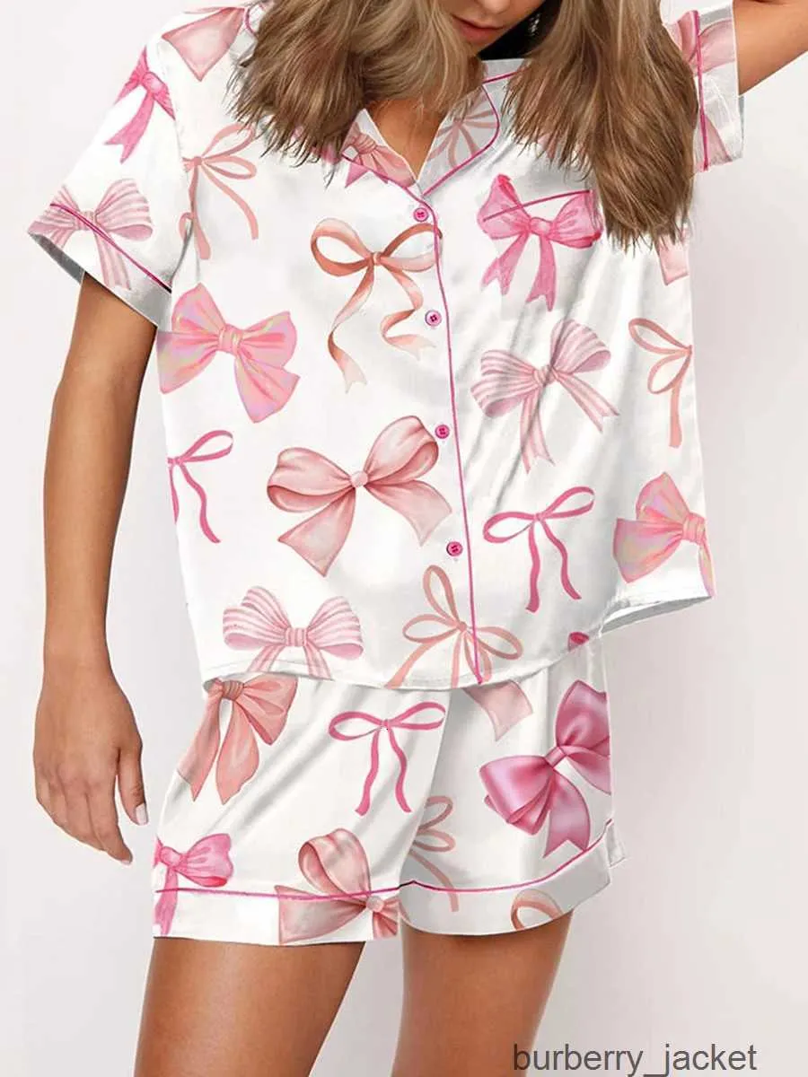 Floral Pajama Cute Pajama Short Sets Women's Top And Shorts