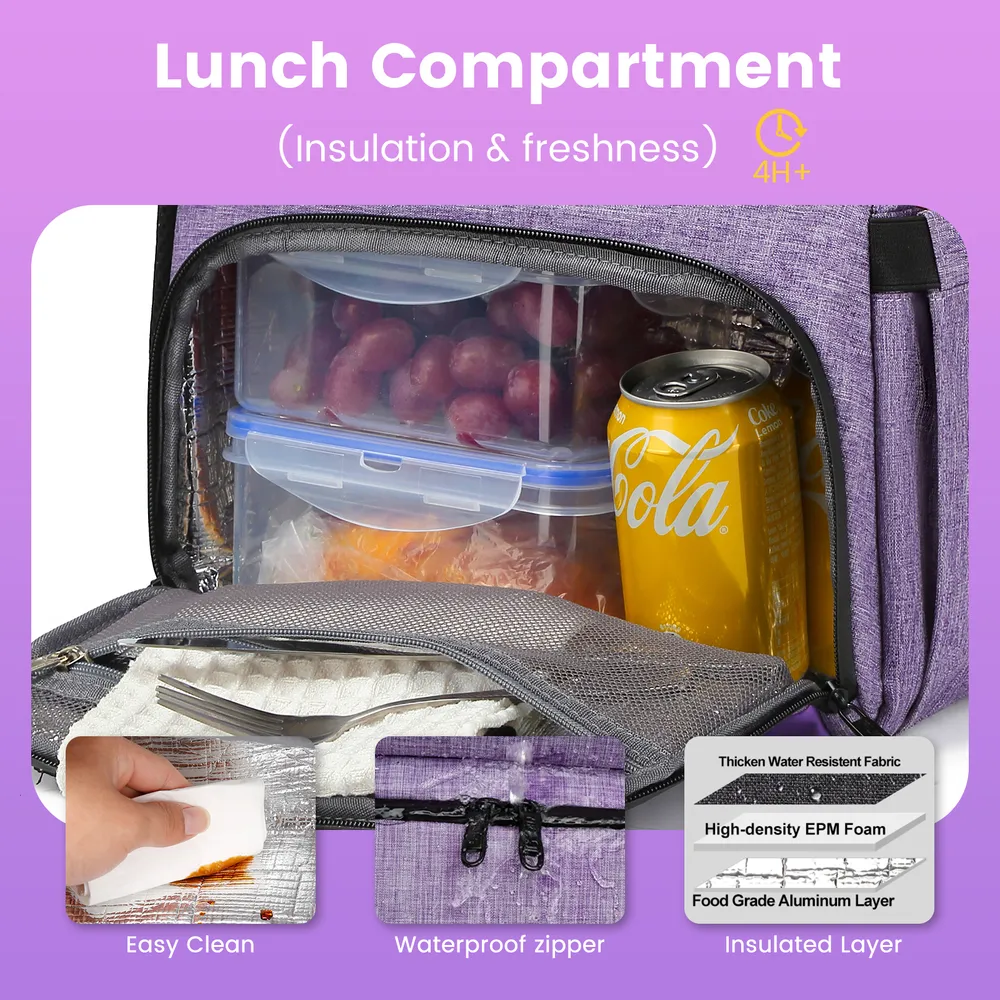 Backpack with insulated lunch compartment discount