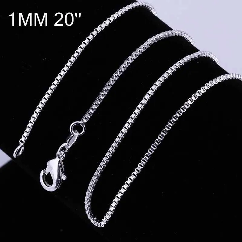 Genuine 925 Sterling Silver 0.9mm Box Chain Necklace - Minimalist Italian Silver - Kualitas