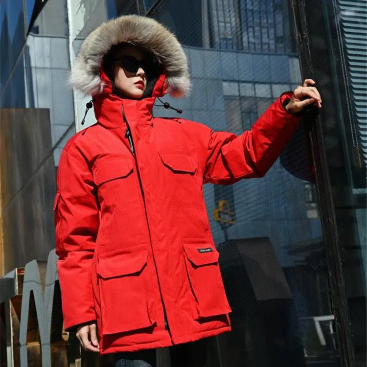High Quality Down Jacket Women Coat Real Fur Men Winter Puffer Jacket Canada Overcoat Clothing Fashion Winter Outerwear Parka Doudoune luxe