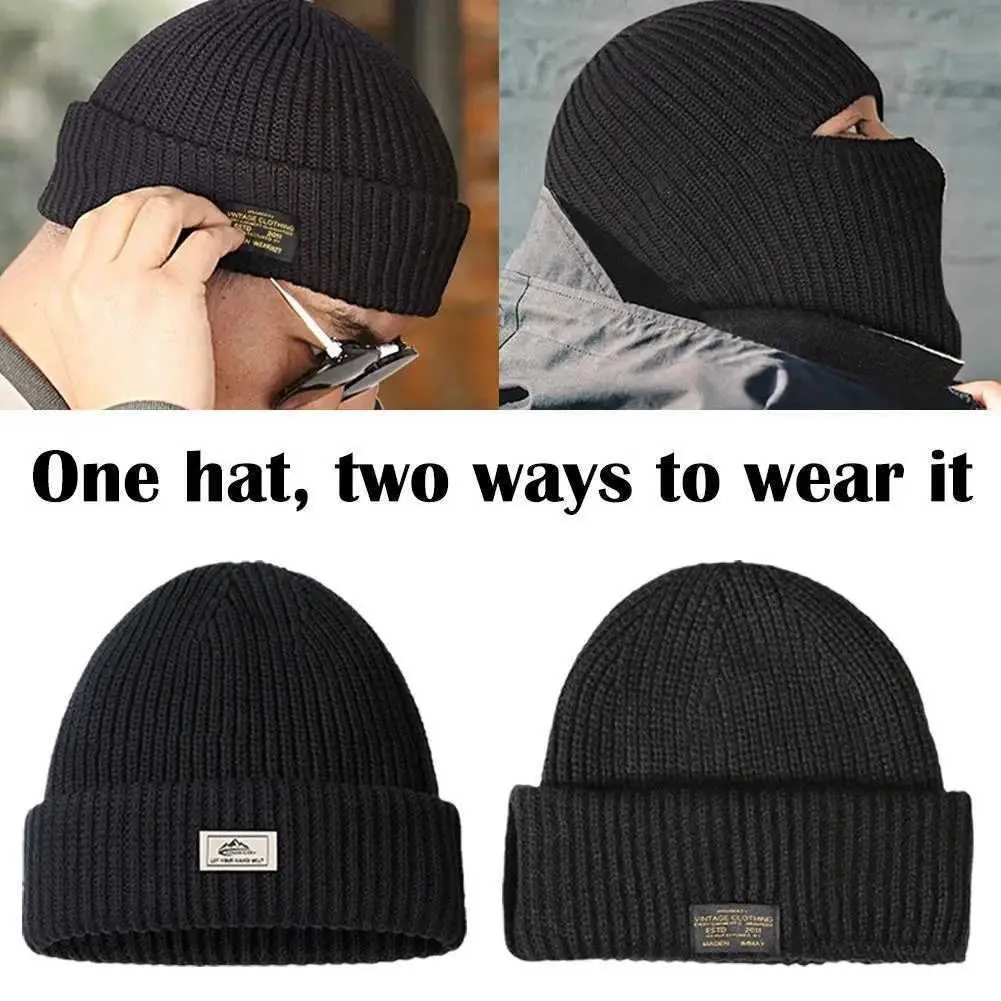 2-in-1 Winter Knitted Ski Mask Beanie: Versatile Skull Cap for Men Shop  Now! - Main Image