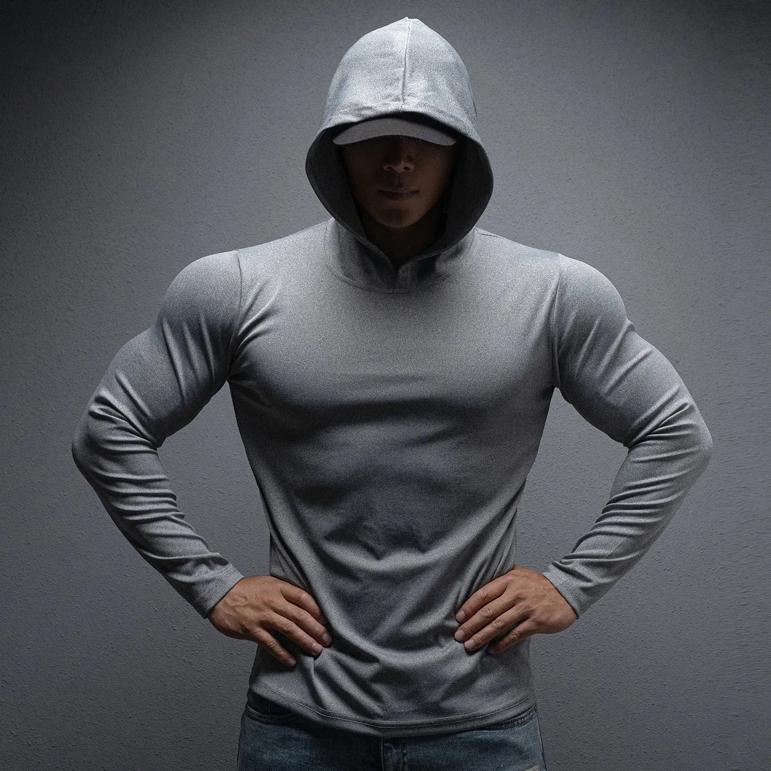 Long Sleeve Workout In Hoodie Anti Sweat Long Sleeve Men's Gym - Main Image