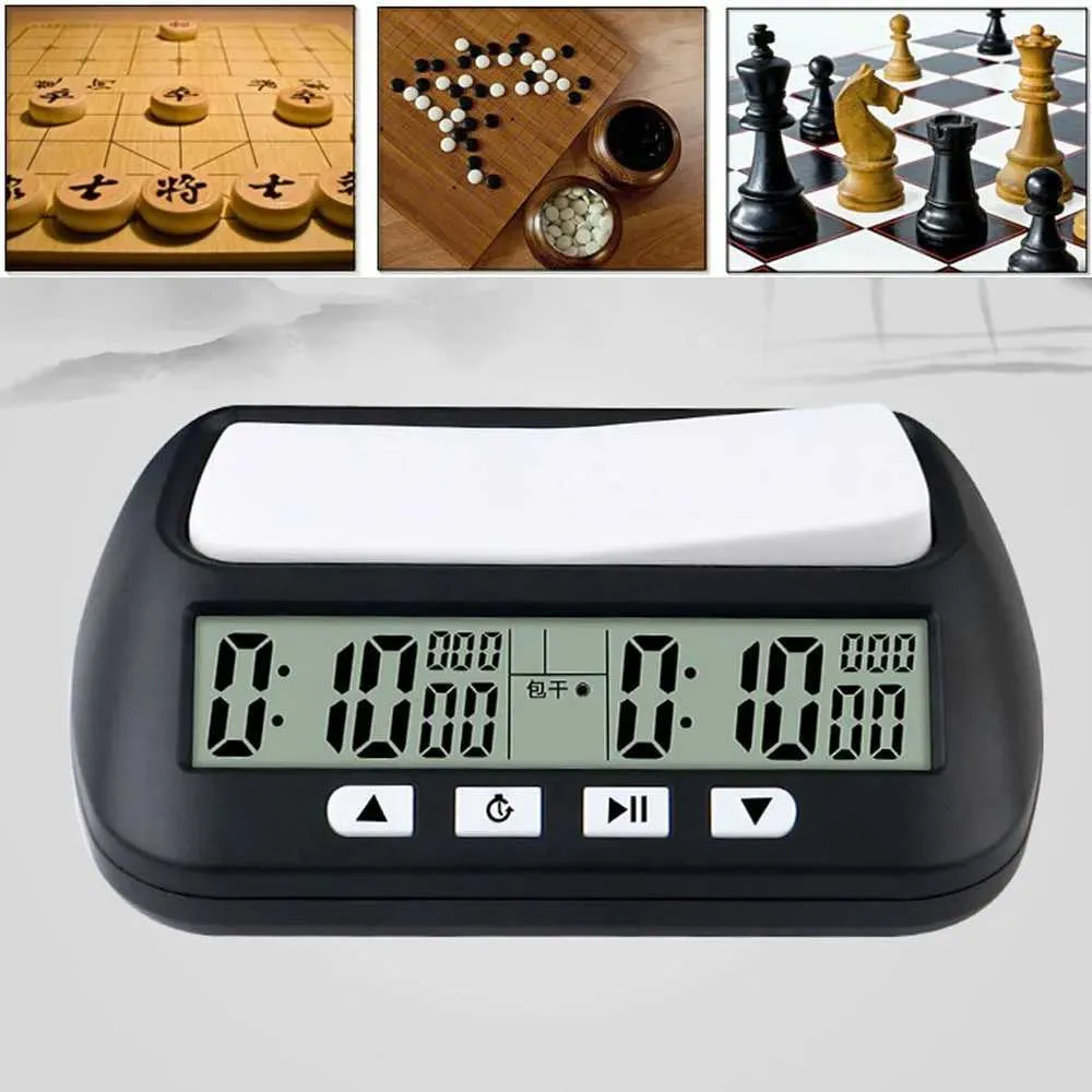 A&A Chess Clock – Chronomètre D'échecs Digital, 36 Modes Tournoi, Design Minimaliste, Noir, Piles AAA (non Incluses)