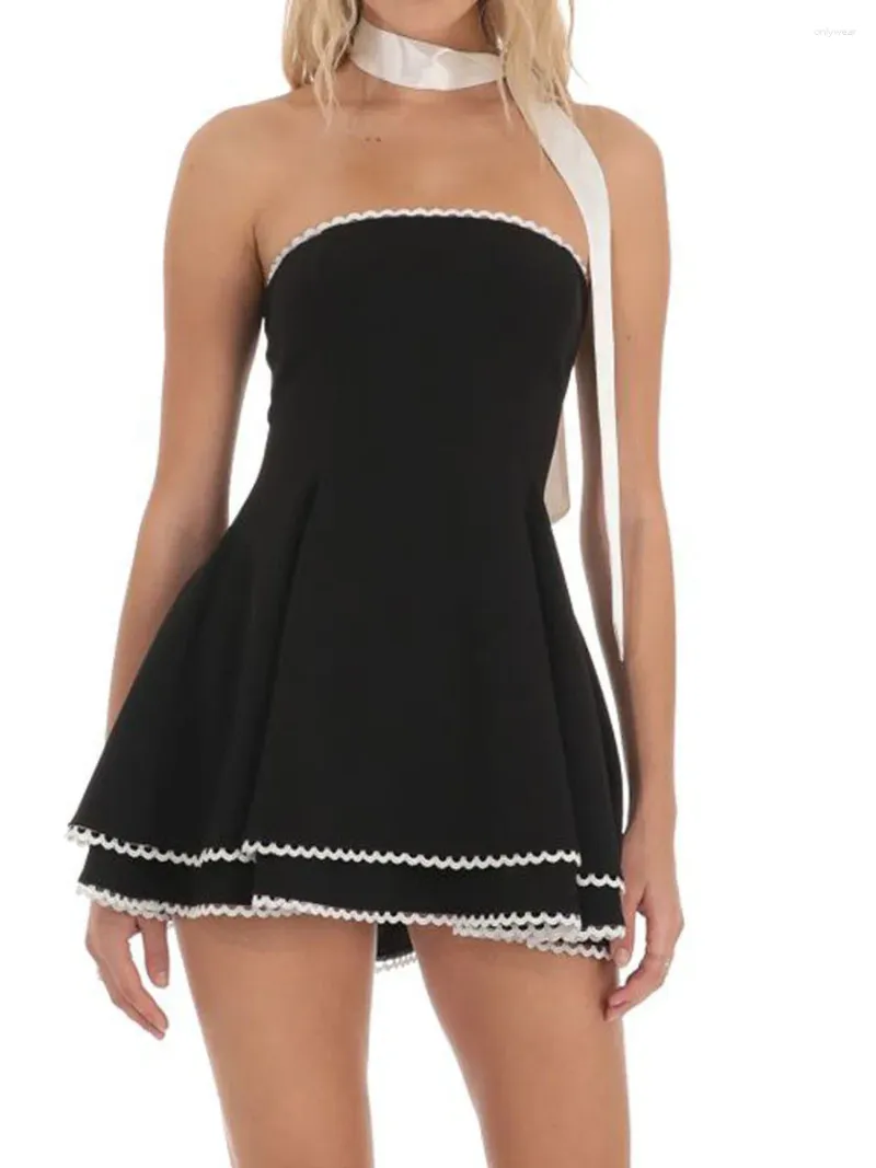Strapless Mini Dress: Scalloped A-Line with Satin Scarf, Perfect for Summer  Parties! Shop Now! from Dhgate Basic & Casual Dresses - price 32.45