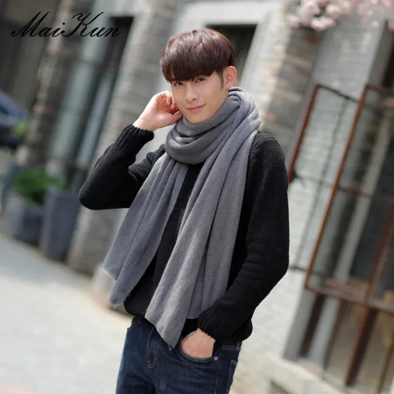 Outfits Men's Casual Warm Scarf Neck Scarf Men Thick Knitted