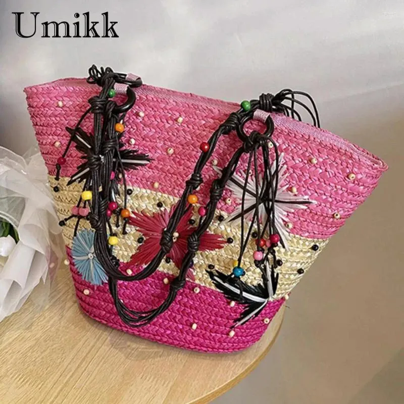 Save Big on Bulk Straw Tote Shoulder Bag Handcrafted Beaded Bohemian Straw  Tote: Starfish Top Handle Summer Bag Best Deals on DHgate