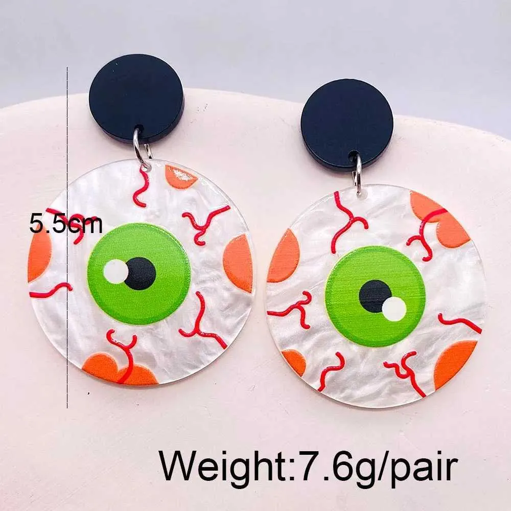Acrylic Ghost Pumpkin Skull Dangle Earrings For Women Halloween Spider Bat Drop Earrings Hallowmas Party Costume Cosplay Jewelry