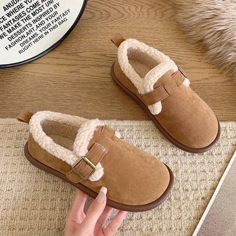 2024 New Style Womens One Foot Winter Casual Shoes Womens With Thickened Velvet And Warm Cotton Ugly Cute Big Head Design From Comfortableshoeskq8 32.02 DHgate.Com