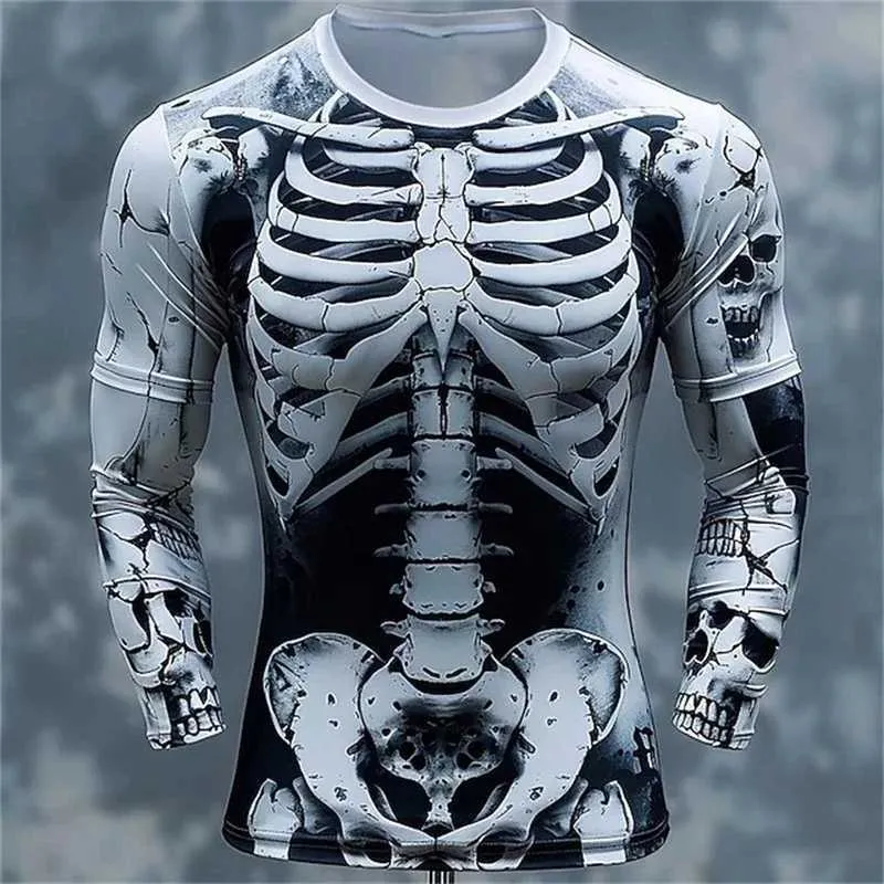 Skeleton Chained 3d Print- Shirt Adult Costume Male Chest Size 44