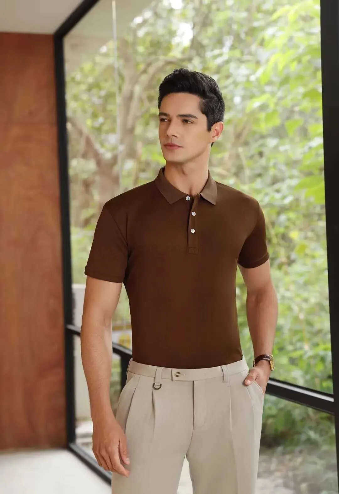 Save Big on Bulk Mens Brown Polo Shirt Business Casual Men Polo Elegant  Brown Cotton Polo Shirt For Office Wear Comfortable, Breathable Smart  Casual