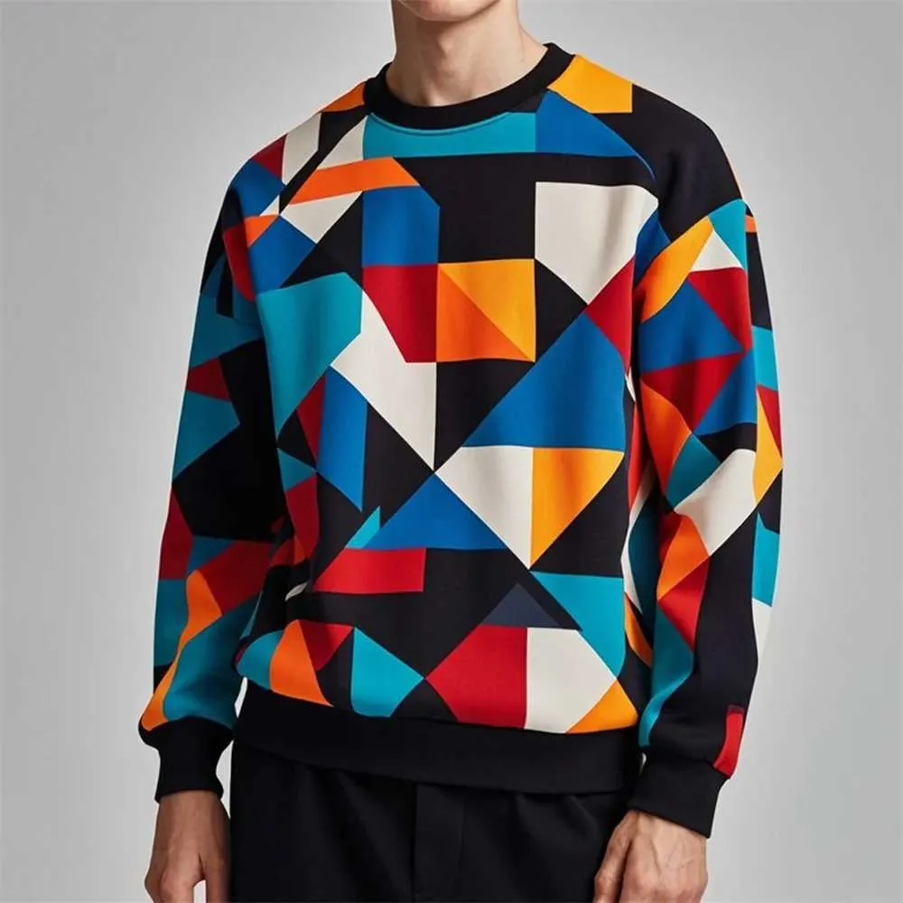 Casual Geometric Print Pocket O Neck Long Sleeve Two Pieces Casual Geometric Print Pocket O Neck Long Sleeve Two Pieces