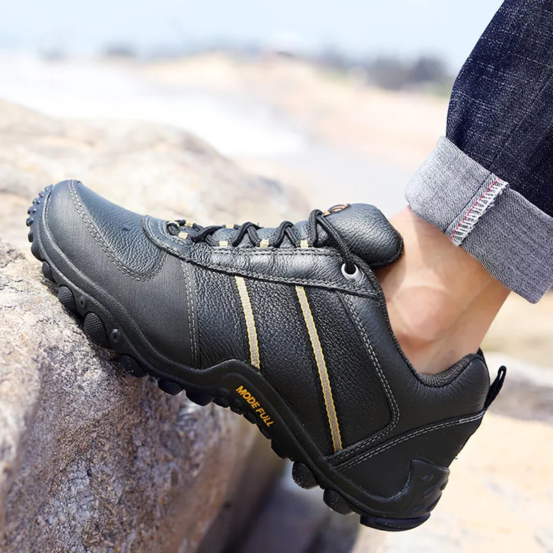 Waterproof Hiking Boots for Men Women Cowhide Leather Trekking