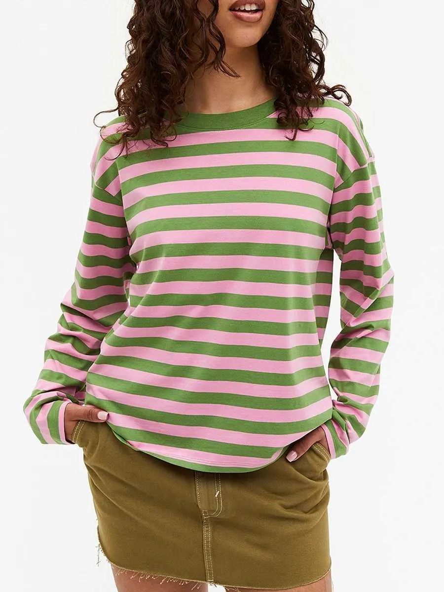 Dresswel Camiseta Para Mujer Good Con Diseño De Arcoíris Y Cuello