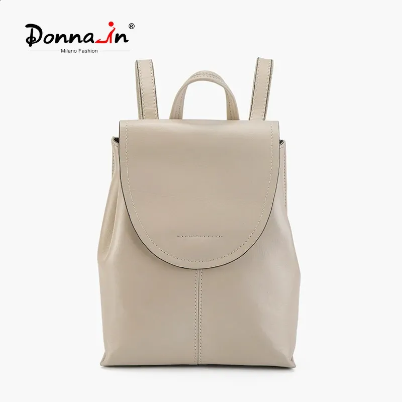 Beige Leather Mini Backpack for Women - Stylish & Elegant  display picture 1