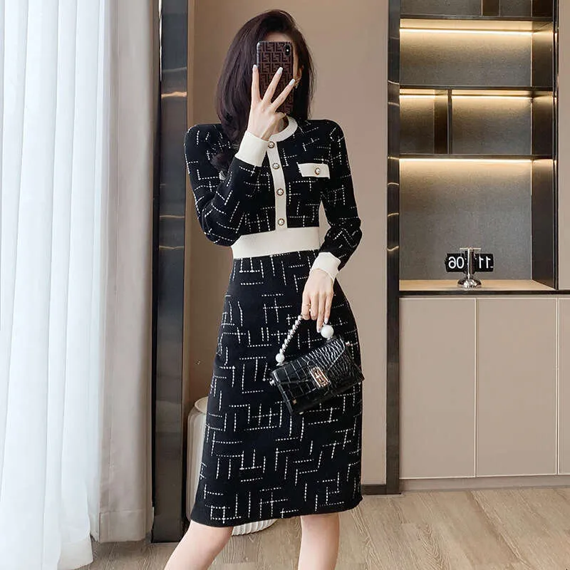 Save Big on Bulk Winter Woollen Dresses Korean Knitted Sweater Dress Plus  Size, Women's Medium Length A Line Woolen Dress, Christmas Long Sleeve